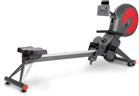 FITFIU Fitness RA-300 - Máquina de Remo Plegable con Resistencia por Aire y Asiento Acolchado, Máquina Remo Entrenamiento Cardio y Cross Training, 12 Niveles de Resistencia, Peso máx. Usuario 110kg
