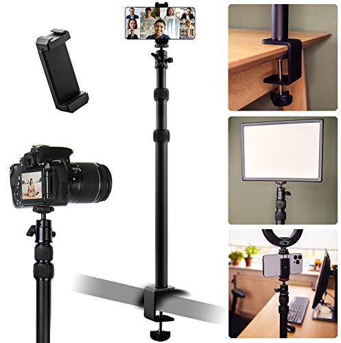 MOJOGEAR DS1 Trépied extensible avec pince de table et support de téléphone