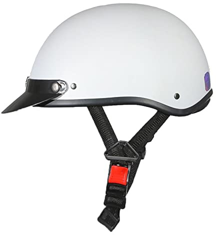 Vintage Casco Motociclo Jet, ECE/DOT Omologato Mezzo Casco Retrò Viso Aperto per Elicottero da Pilota Chopper Cruiser (54-61cm) (Color: R)