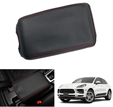 GAFAT P0rsche Macan 2015-2023 2024 Housse de Coussin pour Accoudoir de Console Centrale en Cuir PU, Macan Accoudoir Protection Cuir Rembourrage