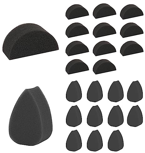 24pcs Face Paint Sponges, High Density Face Painting Sponges Soft Face Painter Sponges Face Painting Supplies for Kids Adults Face Paint Art Crafts (Black, Drop, Semicircular)