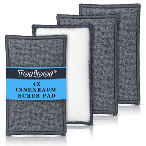 Juego de almohadillas de limpieza para interior de coche, esponja de microfibra para limpieza interior, cuidado de plástico, tapicería, cuero, cabina y grifos, 15 x 9 cm