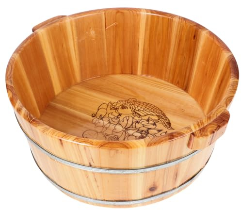Wooden Foot Bath: Wooden Pedicure Bowl Spa Massage Foot Tub Bath Basin Wood for Barrel