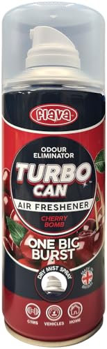 Flava Car Air Freshener Turbo Can Spray - Lost Cherry (Pack of 1) Perfume Inspired Scent - Strong, Long Lasting Air Freshener Spray - Odour Eliminating Dry Mist Fragrance for Car Truck or Van - 400ml