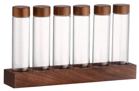 Sharplace Récipients à café avec étagère, caves à grains de café avec couvercles hermétiques, Tubes de stockage de grains de café à dose unique pour Bar et café