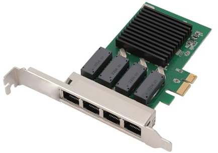 PCIe X4 1G Netzwerkkarte, 4 Port PCIe Netzwerkadapter mit RTL8111H Chip, Gigabit Ethernet Netzwerkadapter für Desktop PC, Integrierter Wärmeableiter