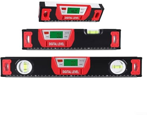 1 x digitaler Wasserwaage, magnetischer elektrischer Finder, Winkelmesser, Neigungsmesser mit großem LED-Display, Winkelmesser, Wasserwaage (40 cm)