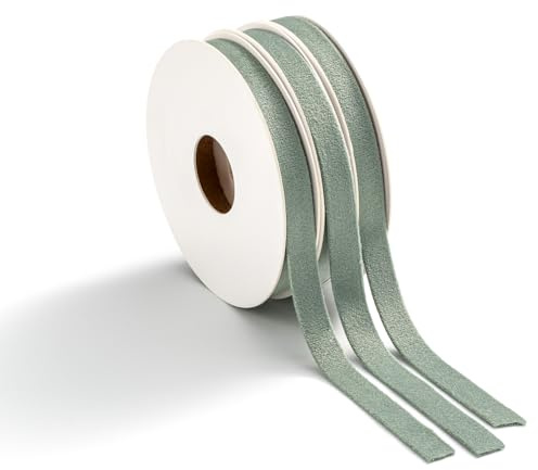 MORSUNBELA Geschenkband Samtband Schleifenband Dekoband Salbeigrün | Set Samtbänder Schmal für Geschenkverpackung Hochzeit Geburtstag Geschenke 1 cm x 4,5 m