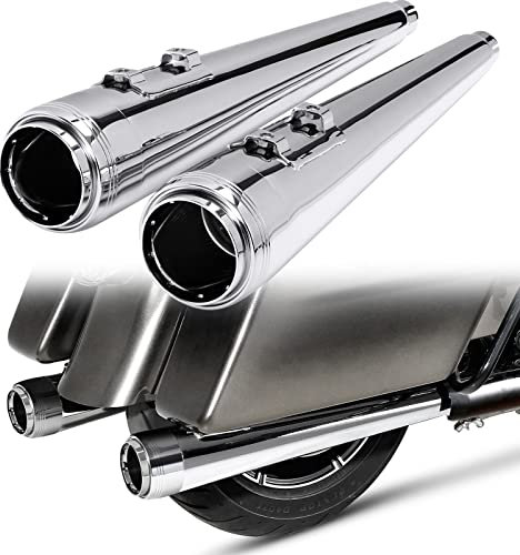 ZDJKI 4 Megaphone Pipe Slip-On Schalldämpfer Auspuff Für H&Arley Touring Electra Street Glide Road King 1995-2016 Motorradteile Motorradauspuff