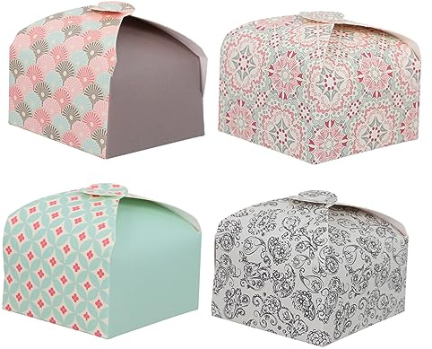 HOMOCONO 20 Stück Geschenkboxen aus Papier Stabile Verpackungskartons für Duftkerzen Gebäck Handgemachte Seifen Kreative Leckerli Boxen für Café Bäckerei Zuhause