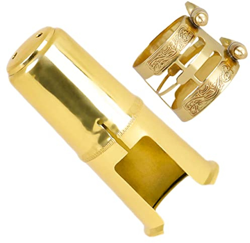 Sax Ligaturkappe für Altsaxophon, Metall, Gold, Messing | 1 Satz, Leicht zu Installieren, Hochreaktiv, Zubehör für Musikinstrumente, Alto Ligaturkappe