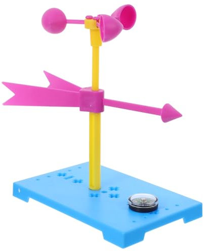 TOPBATHY Diy Wind Vane Assembly Kit Educational Weather Toy Children’s Science Experiment Stem Project Model for Boys and Girls Weather Learning and Outdoor Science Activities Random Color