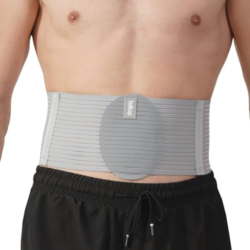 Ceinture pour hernie ombilicale. Ceinture abdominale pour hernie ombilicale avec coussinet de compression. Ceinture médicale avec soutien ombilical: soulage douleur. Capacité de thermorégulation(L/XL)