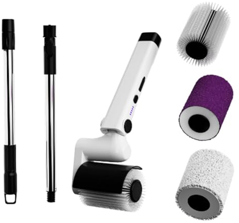 Uxsjakjsd Cepillo de Limpieza Eléctrico con Rodillo, Impermeable, Inalámbrico y Potente para Pisos, Baños, Muebles y Vidrios.