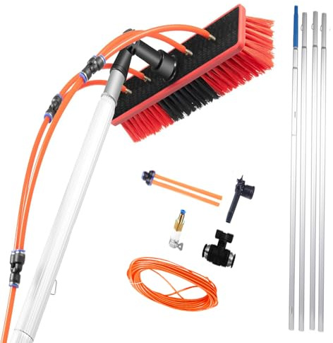 Poteau de nettoyage de vitres/brosse télescopique à eau extensible pour toit de véranda, convient pour les panneaux photovoltaïques, les camions et les fenêtres
