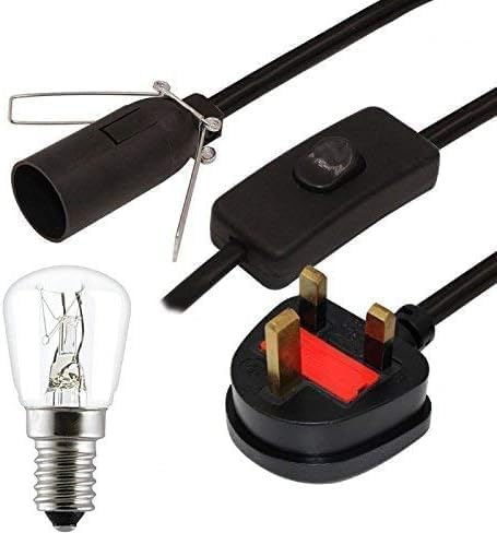 Zunesha Salt Lamp Replacement Light Fitting with Button Switch +Safe Plug and Salt lamp Bulbs (E14 Original Replacement),| Himalayan Salt lamp Cord