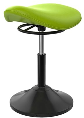 Generico Sgabello ergonomico oscillante, sedia con sollevamento idraulico a gas regolabile, sgabello girevole a 360°, for spa, massaggi, saloni di parrucchieri(Green)