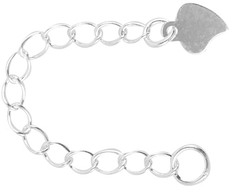 VILLCASE Estensore per Collana in Argento S925 Catena di Estensione per Bracciale e Collane Fai da Te Accessorio Cuore 5Cm per Allungare Gioielli Moda