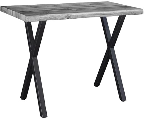 Riess Ambiente Industrial Bartisch WILD - 120cm - grau schwarz - Wildeichen-Design Metall X-Gestell