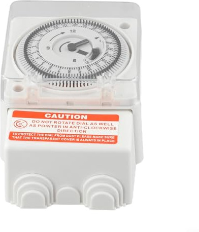 LatoYard Minuteur mécanique AC 220 V 24 heures DIN avec unité de réglage de 15 minutes pour usage industriel et commercial