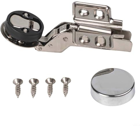 Bisagra de puerta de cristal de 26 mm, tamaño de copa para uso en vitrinas, armarios de vino y muebles de almacenamiento frontal de vidrio (grande)