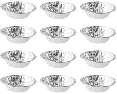 DIYEAH Lot de 500 Set de Moules à Tartelettes en Aluminium Jetables 8 Cm, Moules à Dessert Antiadhésifs pour Pâtisserie, Cupcakes, Muffins, Cuisson Facile, Usage la Cuisine et Fête