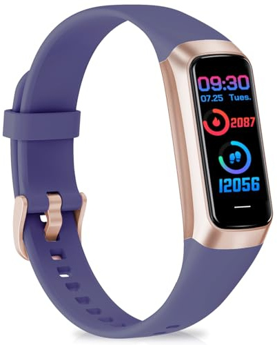 KWEROE Fitness Tracker with 24/7 Heart Rate Blood Pressure Sleep Monitor, 1.10 AMOLED Touch Screen Activity Tracker, Calories Step Counter Smart Pedometer Watch for Women Men