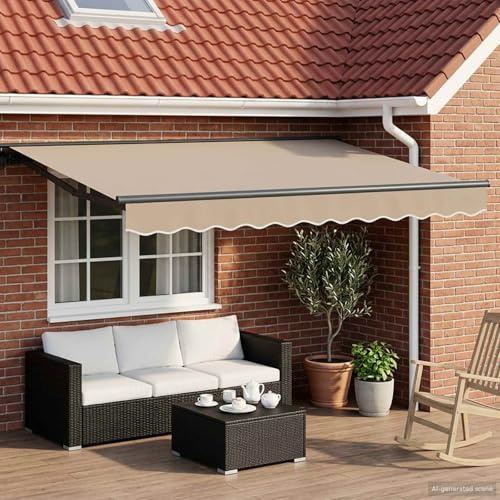 Tenda da sole elettrica a semicassetta, 2,5 x 2 m, beige/antracite