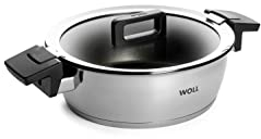 Woll Concept Bratentopf mit Deckel - Induktiv -, Ø 24 cm, 7 cm hoch, 3,6l - Geeignet für alle Herdarten, Edelstahl, backofenfest bis zu 200°, silber, mit Antihaftversieglung