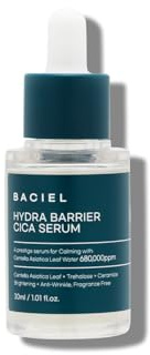 BACIEL - HYDRA BARRIER CICA SERUM 30ml, 1.01 fl.oz - 68% Centella-Blatt, Trehalose, Ceramid – parfümfrei – leichte koreanische Feuchtigkeitscreme für das Gesicht