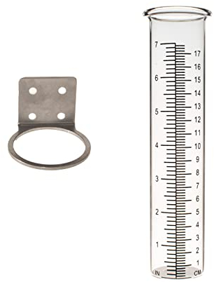 Mateda Regenmesser mit 17,8 cm Kapazität und Edelstahl-Halterung, Pfostenmontage, Regenmesser für Hof, Garten, Outdoor, Haus (Stil A)