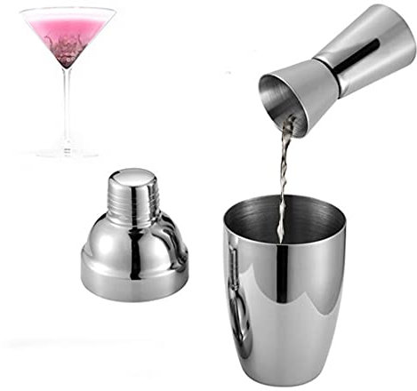 CHFYIJYHM Kit da Barista con Supporto, Set da Bar, Shaker for Cocktail, for miscelare Drink - Shaker for Strumenti da Bar, Il miglior Kit da Barista for Principianti(550ml)