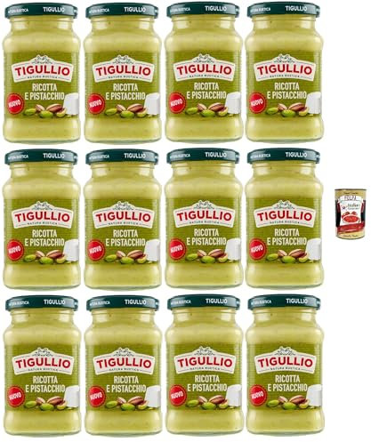 Star Tigullio GranPesto Pesto Ricotta e pistacchio, pesto à la ricotta et aux pistaches, 12 x 185 g de sauce + Italian gourmet polpa 400 g