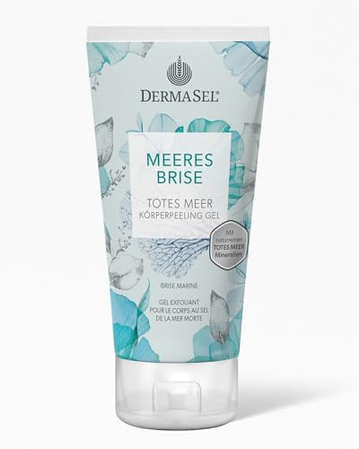 DermaSel® Meeresbrise Peeling Gel | Totes Meer Mineralien | 100 ml | Körperpeeling mit Bimsstein, entfernt lose Hautschüppchen, aquatischer Sommerduft, für feuchtigkeitsarme Haut, glättend