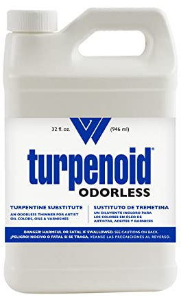 Weber Odorless Turpenoid, Artist Paint Thinner and Cleaner, 946ml (32 Fl. Oz.) Bottle