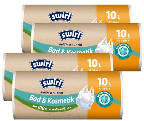 4x Swirl Tragegriff Müllbeutel 10L (37 stk./Rolle)