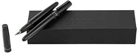 HUGO BOSS Stifte-Set Illusion Gear Black HPPR212A (Tintenroller & Füllfederhalter) | Geschenkbox