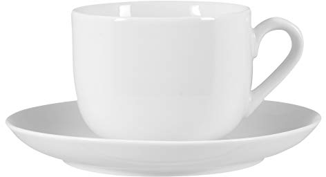 Officine Standard Oslo Set 6 Tazze Colazione, con Piattino, Porcellana, Bianco, 45 ml