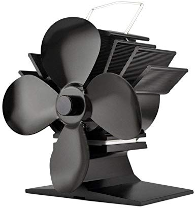 Silent Operation Small 4-Blade Heat Powered Stove Fan for Wood/Log Burner/Fireplace - Eco Friendly VOYTO