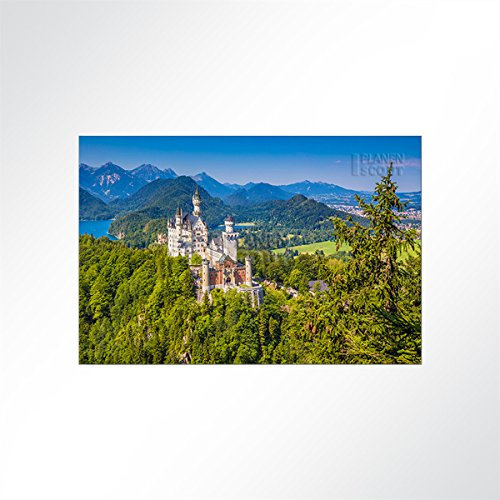 LYSEL® Absorberbild - Schloss Neuschwanstein 100x80x5,5cm - Akustikbild Schallschlucker mit 50mm Schaumstoff aus Basotect® G+