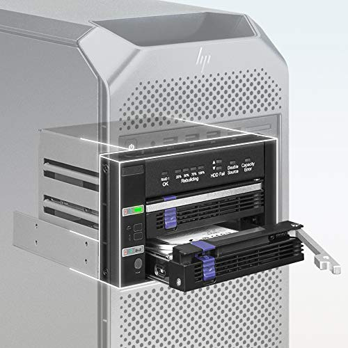 ICY DOCK Dual 2.5 & 3.5 SATA Hard Drive/SSD Removable RAID 1 Mobile Rack Enclosure in 2 x 5.25 Bay - MB901SPR-B