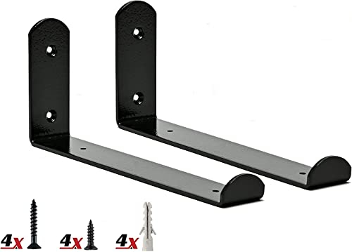 Regalatic Shelf Brackets 2X Large Heavy Duty Metal Shelf Brackets for Scaffold Boards or Any Other Wood Planks. Fit for Living Room, Kitchen, Bedroom, Shop or Bookshelf.