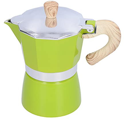 Machine à expresso sur la cuisinière, cafetière cubaine colorée 4 tasses Moka Pot Pot à expresso italien classique pour cappuccino(Vert)