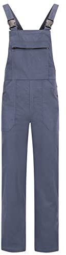 BWOLF ANAX 100% Cotone Salopette da Lavoro in Cotone con 5 Tasche Posteriori e Cerniera Grigio L