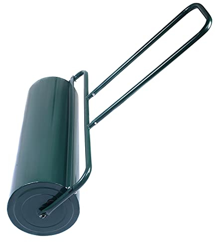 RELAX4LIFE Rasenwalze 90cm Breite 63L Füllvolumen, Rasenroller aus Stahl, Gartenwalze mit U-förmigem Griff, Befüllbar mit Wasser/Sand, Durchmesser 30 cm (Grün)