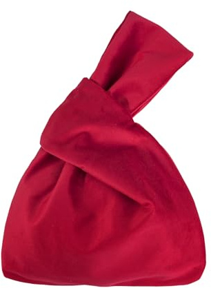 Muka Sac de poignet de velours, Sac à main à nœud de luxe de style japonais, Pochette de soirée pour femme Organisateur cosmétique de sac de poignet