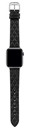 Ted Baker Black Quilted Leather Strap for Apple Watch® (Model: BKS38F220B0), Black