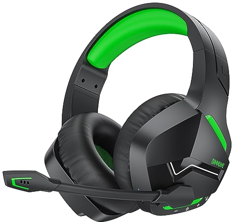 BINNUNE Gaming Headset, Wireless Headset für PS4 PS5 PC Playstation 4 5, Gaming Kopfhörer mit Mikrofon Bluetooth USB Gaming Headset Wireless mit 120 Stunden Akkulaufzeit