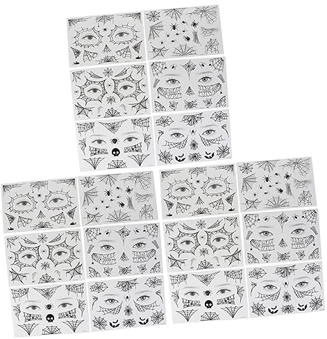 FRCOLOR 36 Blätter Lustige Make-upgesichts-aufkleber Spinnennetz-aufkleber Halloween-armaufkleber Spinnen-aufkleber Halloween-spinnennetz-tattoos Einfügen Kind Tattoo-aufkleber Punk