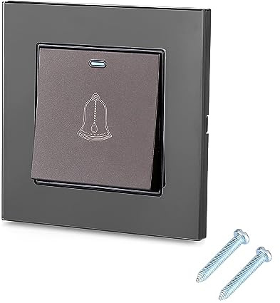 Interruptor de timbre, botón de presión, interruptor de timbre, resistente al agua, interruptor de timbre con tornillos, montaje empotrado, 220 ~ 250 V, Home Hotel